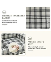Ruarc Farmhouse Upholstered Armchair - Plaid Design Accent Chair