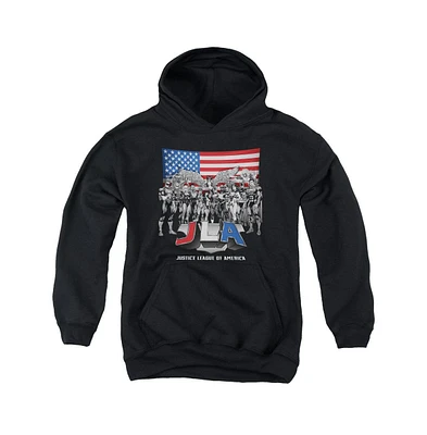 Justice League Boys of America Youth All American Pull Over Hoodie / Hooded Sweatshirt