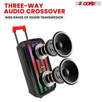 5 Core Bluetooth Speaker Karaoke Machine Portable Singing Pa System w Dj Light + Fm + Usb + Tf Card - Plb 10X2 2MIC