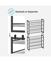Slickblue 8-Tier Shoe Rack, Set of 2 Stackable 4-Tier Organizers, Metal Mesh Shelf Storage