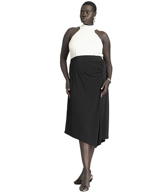 Eloquii Women's Oblong Hem Skirt