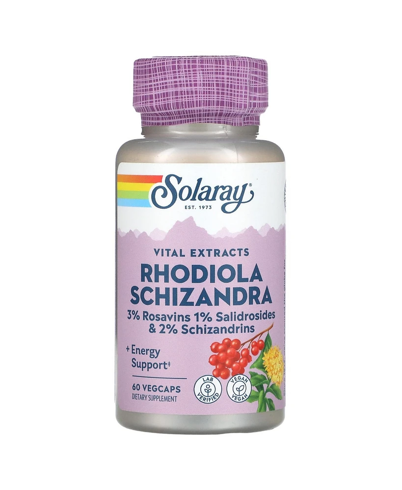 Solaray Rhodiola Schizandra Vital Extracts - 60 VegCaps