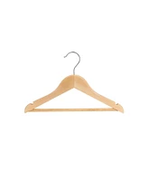 Slickblue Wooden Hangers 20 Pack, Solid Wood Baby Hangers, Children's Coat With Pants Bar