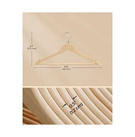 Slickblue Wooden Hangers Pack, Coat Hangers, Non-Slip, 360° Swivel Hooks, for Jackets, Shirts, Coats