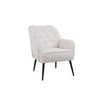 Simplie Fun Modern Mid Century Chair Velvet Sherpa Armchair For Living Room Bedroom Office Easy Assemble