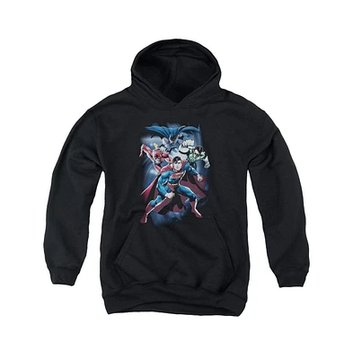 Justice League Boys of America Youth Cosmic Crew Pull Over Hoodie / Hooded Sweatshirt