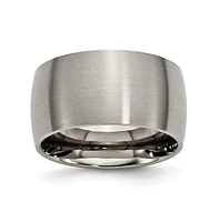 Chisel Titanium Brushed 12mm Half Round Wedding Band Ring