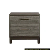 Streamdale Furniture Contemporary Styling 1 Piece Nightstand Of 2X Drawers W Bar Pulls Two-Tone Finish Wooden Bedroom