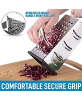 Zulay Kitchen 4-Sided Cheese Grater - Stainless Steel Grater With Easy Grip Handle & Anti-Skid Base (Large)