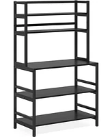 Tribesigns 5-Tier Kitchen Bakers Rack with Hutch, Industrial Microwave Oven Stand, Free Standing Kitchen Utility Cart Storage Shelf Organizer(Black)