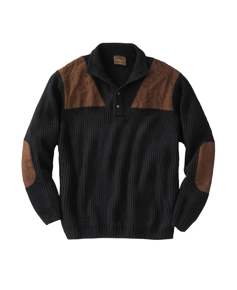 Boulder Creek Big & Tall by KingSize Patch Sweater With Mock Neck