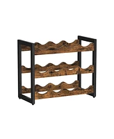 Slickblue Countertop Wine Rack, 3-tier Display Wine Storage Shelves, Holds 12 Bottles