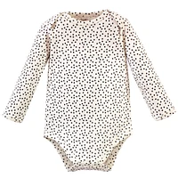 Touched by Nature Baby Girls Organic Cotton Long-Sleeve Bodysuits 5pk, Poppy, 12-18 Months