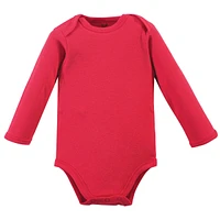 Touched by Nature Baby Girls Organic Cotton Long-Sleeve Bodysuits 5pk, Poppy, 0-3 Months