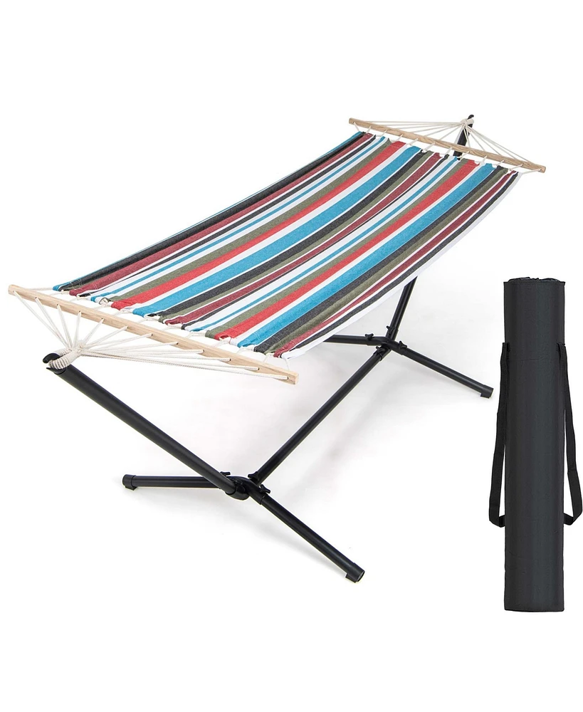 Costway 10.5FT Heavy Duty Stand with Portable Hammock, Stand & Carrying Case for Garden - Assorted pre