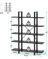 Tribesigns 5-Tier Bookshelf, Tall Open Office Bookcase, Display Shelves/Book Shelf for Living Room, Bedroom, Home