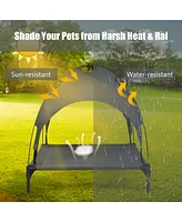 Sugift Portable Elevated Outdoor Pet Bed with Removable Canopy Shade