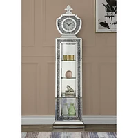 Streamdale Furniture Noralie Grandfather Clock with Led Mirrored & Faux Diamonds