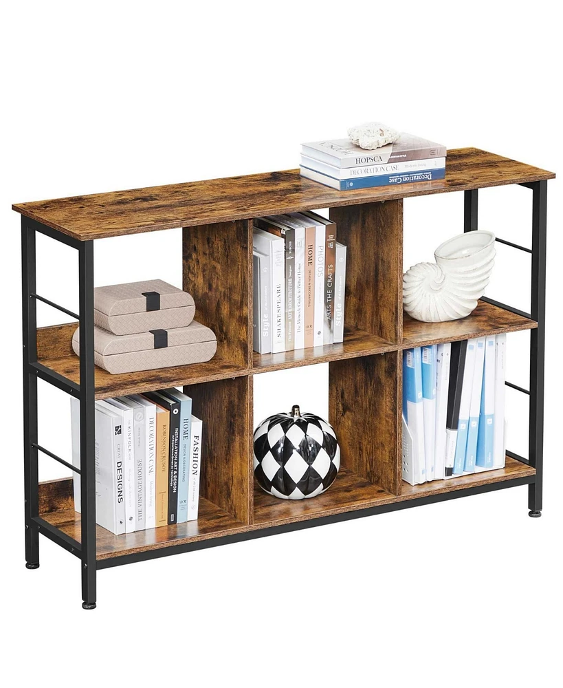Slickblue Bookshelf, Bookcase With 6 Storage Cubes, For Office, Living Room, Bedroom