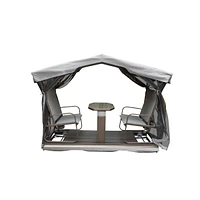 Streamdale Furniture Retro Glider Benches with Canopy for Outdoor Use