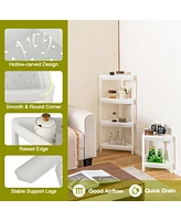 Sugift 2 Pack 3-Tier Detachable Floor Corner Shower Shelf with Drainage Holes