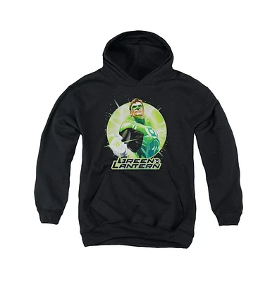 Justice League Boys of America Youth Green Static Pull Over Hoodie / Hooded Sweatshirt