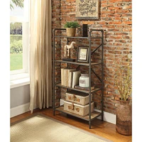 Streamdale Furniture Itzel Bookshelf in Oak & Sandy Gray