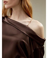 Lilysilk Women's Silk Chic One-Shoulder Top