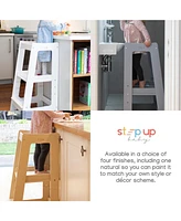 Stepup Baby Toddler Tower Step High Chair | Montessori Inspired | Wooden Step Stool for Preschool Kids | Adjustable for 18 Month