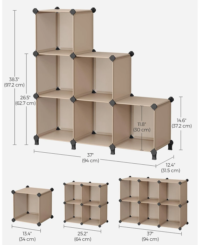 Slickblue 6-cube Storage Organizer, Diy Plastic Closet Cabinet, Shelving