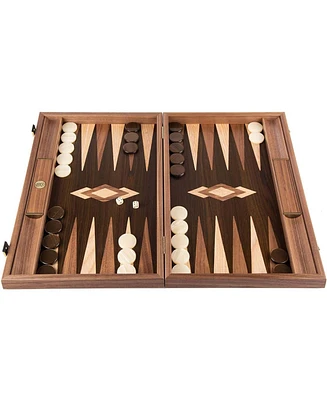 We Games Luxury Walnut Tree-Trunk Backgammon Set - 19 inches - Handcrafted in Greece