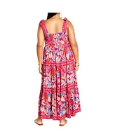 City Chic Women's Paradiso Print Dress