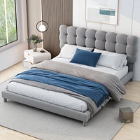 Streamdale Furniture Full Upholstered Platform Bed With Soft Headboard