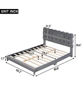 Streamdale Furniture Full Upholstered Platform Bed With Soft Headboard