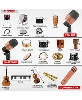 5 Core Tom Microphone Copper Finish Xlr Wired Uni Directional Snare Drum and Other Musical Instrument Mic w Swivel