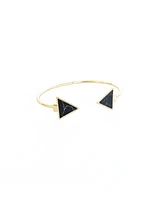 sanctuaire Sanctuary Project by Semi Precious Howlite Arrow Cuff Bracelet Gold