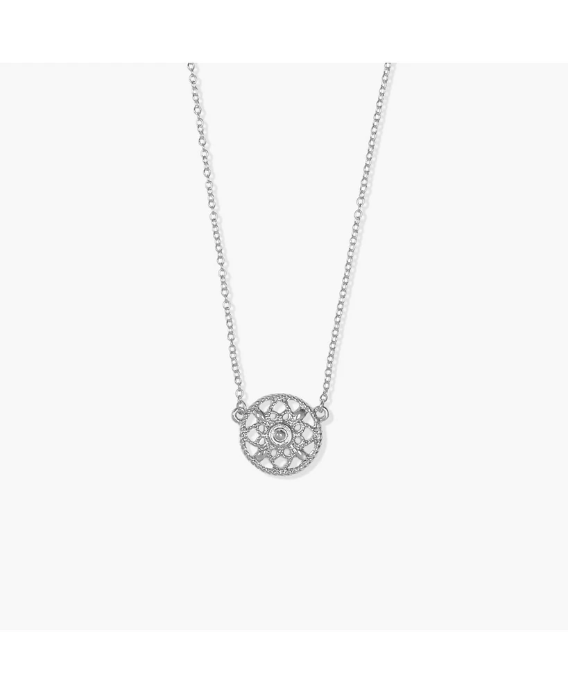 sanctuaire Round Filigree Pendant Necklace Silver