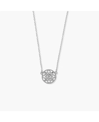 sanctuaire Round Filigree Pendant Necklace Silver