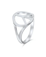 Bling Jewelry Open Symbol World Peace Sign Ring For Women Sterling Silver Spilt Shank Band