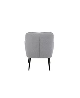 Streamdale Furniture Light Grey Velvet Armchair for Living Room/Office