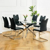 Streamdale Furniture Faux Leather Dining Chairs Set of 6