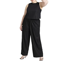 Eloquii Plus Easy Wide Leg Linen Pant