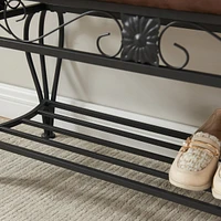 Industrial Shoe Rack Bench for Small Spaces
