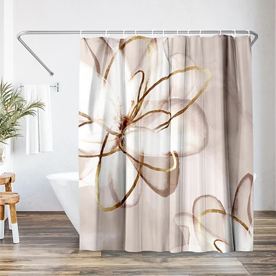 71x74 Floral Shower Curtain - Transparent Beauty by Pi Creative Art
