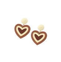 Sohi Women's Gold Block Heart Drop Earrings