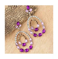 Sohi Women's Brown Dangling Drop Earrings
