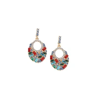 Sohi Women's White Stone Drop Earrings