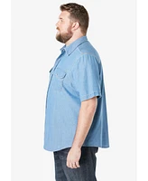 Boulder Creek Big & Tall by KingSize Short Sleeve Denim And Twill Shirt