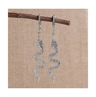 Sohi Women's Snake Bling Drop Earrings