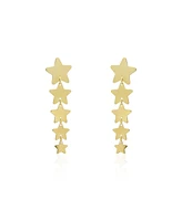 The Lovery Gold Graduating Star Dangle Earrings 14K Gold